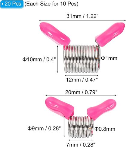 PATIKIL Bead Stopper for Jewelry Making, 20 Pcs 31mm/20mm Spring Bead Clamps Plated with Handle for Jewelry Bracelet Making, Pink in Saudi Arabia