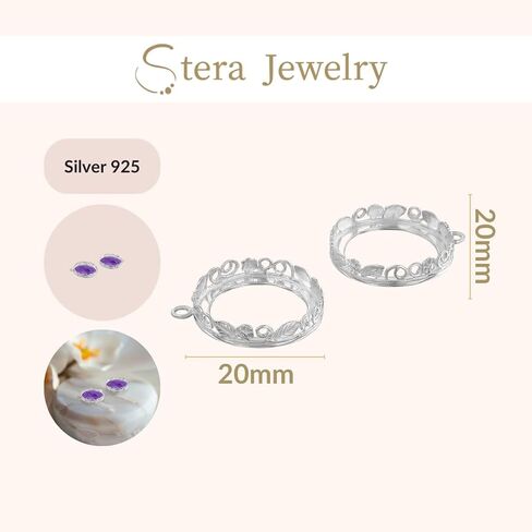 925 Sterling Silver Round 20mm Bezel Setting with Decorative Flower in Saudi Arabia