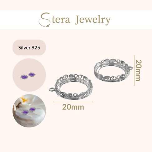 925 Sterling Silver Round 20mm Bezel Setting with Decorative Flower in Saudi Arabia