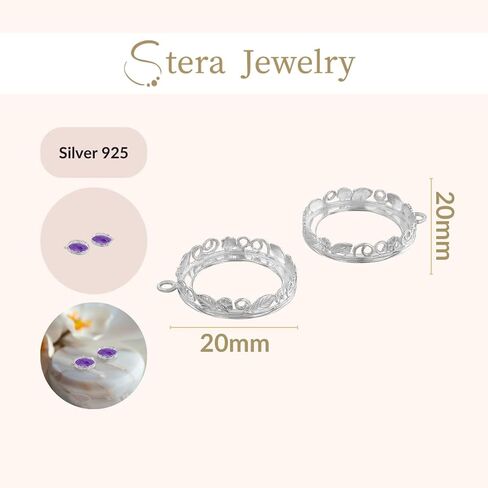 925 Sterling Silver Round 20mm Bezel Setting with Decorative Flower in Saudi Arabia