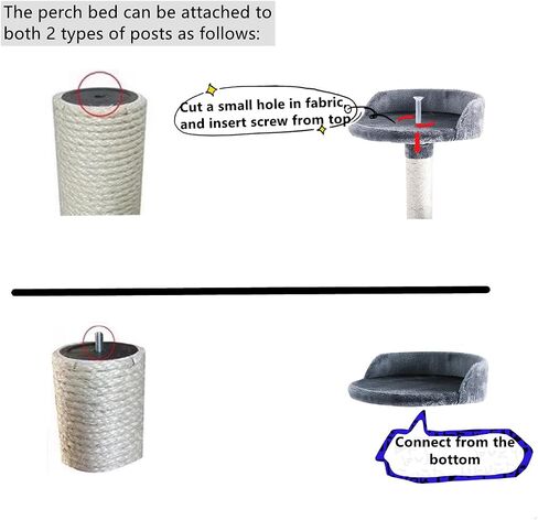 SHENGOCASE 13.5" Cat Tree Tower Accessories Replacement Parts Top Perch Bed Platform, Cat Tower Add on (Semi-Surrounded M8) in Saudi Arabia