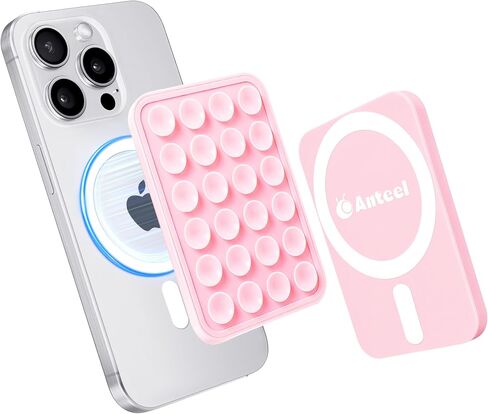 Magnetic Suction Phone Mount for MagSafe Case, Silicone Grip Secure Mirror Shower Phone Holder for iPhone 12/13/14/15/16, Hands-Free Selfie/Video for TikTok Creator/Influencer (Lavender) in Saudi Arabia