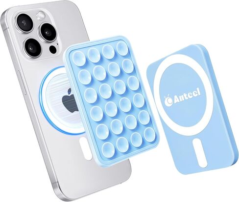Magnetic Suction Phone Mount for MagSafe Case, Silicone Grip Secure Mirror Shower Phone Holder for iPhone 12/13/14/15/16, Hands-Free Selfie/Video for TikTok Creator/Influencer (Lavender) in Saudi Arabia