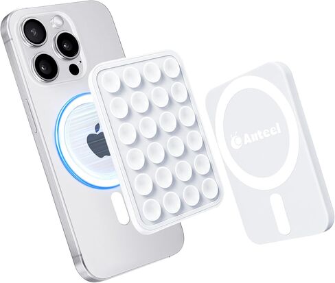 Magnetic Suction Phone Mount for MagSafe Case, Silicone Grip Secure Mirror Shower Phone Holder for iPhone 12/13/14/15/16, Hands-Free Selfie/Video for TikTok Creator/Influencer (Lavender) in Saudi Arabia