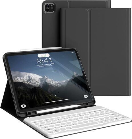 for iPad Pro 11 Inch Case with Keyboard (4th/3rd/2nd, 2022/2021/2020 Release) - 7 Colors Backlit Wireless Detachable Folio Keyboard, Flip Cover with Pencil Holder for iPad Pro 11, Purple in Kuwait