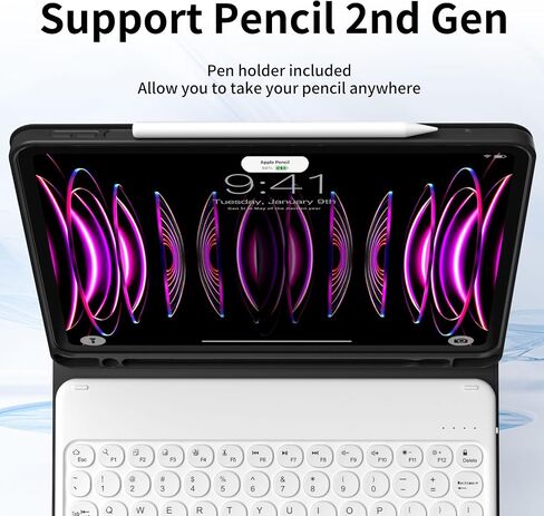 for iPad Pro 11 Inch Case with Keyboard (4th/3rd/2nd, 2022/2021/2020 Release) - 7 Colors Backlit Wireless Detachable Folio Keyboard, Flip Cover with Pencil Holder for iPad Pro 11, Purple in Kuwait