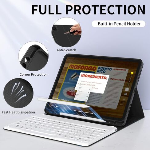 for iPad Pro 11 Inch Case with Keyboard (4th/3rd/2nd, 2022/2021/2020 Release) - 7 Colors Backlit Wireless Detachable Folio Keyboard, Flip Cover with Pencil Holder for iPad Pro 11, Purple in Kuwait