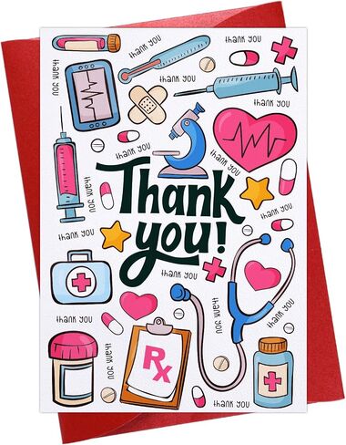 FLYAB Nurse Thank You Card - Clinical Instructor Gifts from Student with Envelope Nurse Graduation Card Clinical Instructor Gift for EMTs Essential Medical Staff Nurses Doctor Medical Healthcare Workers in Saudi Arabia