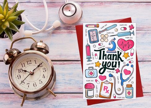 FLYAB Nurse Thank You Card - Clinical Instructor Gifts from Student with Envelope Nurse Graduation Card Clinical Instructor Gift for EMTs Essential Medical Staff Nurses Doctor Medical Healthcare Workers in Saudi Arabia