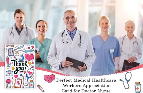 FLYAB Nurse Thank You Card - Clinical Instructor Gifts from Student with Envelope Nurse Graduation Card Clinical Instructor Gift for EMTs Essential Medical Staff Nurses Doctor Medical Healthcare Workers in Saudi Arabia