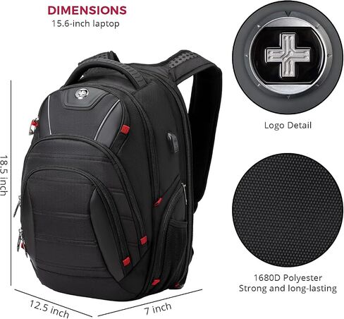 Swissdigital Design TSA Large Business Laptop Backpack For Men, Travel Backpack, Extra Large Laptop Backpacks for Men Women, Water Resistant College Backpacks Airline Approved Business Work J14 in Kuwait