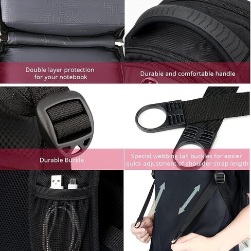 Swissdigital Design TSA Large Business Laptop Backpack For Men, Travel Backpack, Extra Large Laptop Backpacks for Men Women, Water Resistant College Backpacks Airline Approved Business Work J14 in Kuwait
