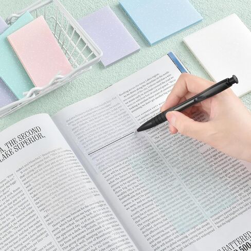 BAYTORY 200 SHOETS GLITTER DRANTRATE STACKY NOTES 3 × 3 بوصة ، واضحة من وسادات المذكرة الباستيل الناعمة المليئة بالماء الشفافة ، انظر من خلال ملاحظة لائحة الذات لمدرسة المكاتب (الباستيل 76 ملم) in Saudi Arabia