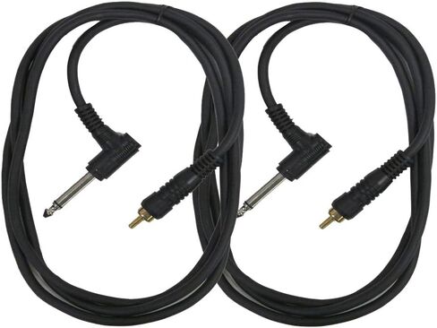 Seismic Audio - SA-TSR5-R - 5 Foot Right Angle 1/4" TS to RCA Mono Patch Cable - Amplifier to Mixer Connector - Unbalanced Adapter in Kuwait