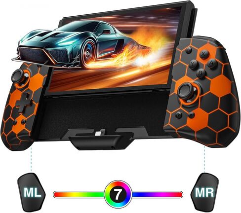 FUNLAB Luminous Switch Handheld Controllers for Nintendo Switch/OLED, Ergonomic Switch Controller, Switch Joypad Controller Replacement with Adjustable Color, Turbo, Mapping - Camo White in Kuwait