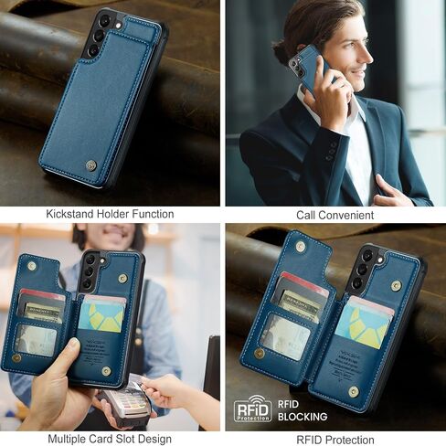 Vinich for Samsung Galaxy S22 Plus Wallet Case with Card Holder, Black in Kuwait