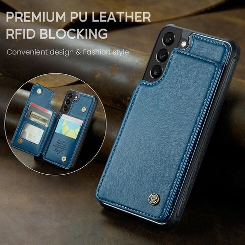 Vinich for Samsung Galaxy S22 Plus Wallet Case with Card Holder, Black in Kuwait