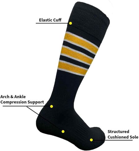 Unisex Knee High Striped Similar Baseball Team Style Sport Socks in Kuwait