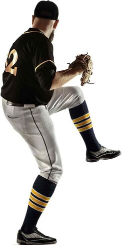 Unisex Knee High Striped Similar Baseball Team Style Sport Socks in Kuwait