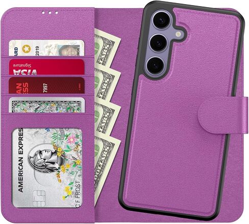 FUNMIKO for Samsung Galaxy S25 Ultra Case Wallet,Detachable Flip Folio Leather Cover,RFID Blocking 4 Card Slots Holder,Kickstand Function,Protective Phone Shell for Men Women Girls,Black in Kuwait