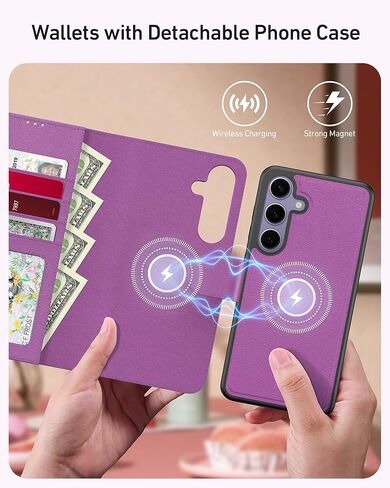 FUNMIKO for Samsung Galaxy S25 Ultra Case Wallet,Detachable Flip Folio Leather Cover,RFID Blocking 4 Card Slots Holder,Kickstand Function,Protective Phone Shell for Men Women Girls,Black in Kuwait