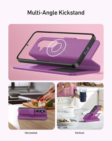 FUNMIKO for Samsung Galaxy S25 Ultra Case Wallet,Detachable Flip Folio Leather Cover,RFID Blocking 4 Card Slots Holder,Kickstand Function,Protective Phone Shell for Men Women Girls,Black in Kuwait