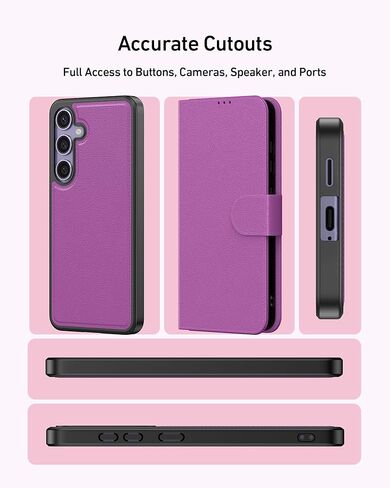 FUNMIKO for Samsung Galaxy S25 Ultra Case Wallet,Detachable Flip Folio Leather Cover,RFID Blocking 4 Card Slots Holder,Kickstand Function,Protective Phone Shell for Men Women Girls,Black in Kuwait