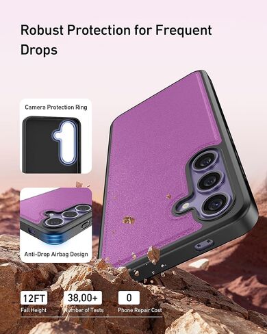 FUNMIKO for Samsung Galaxy S25 Ultra Case Wallet,Detachable Flip Folio Leather Cover,RFID Blocking 4 Card Slots Holder,Kickstand Function,Protective Phone Shell for Men Women Girls,Black in Kuwait