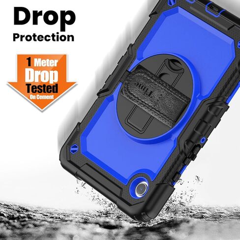 حالة Timecity لـ Samsung Galaxy Tab A9 Case 8.7 بوصة (SM-X110/X115/X117) ، مع واقي شاشة مدمج ، وقصة دوارة 360 درجة ، وحزام يدوي وحزام الكتف لـ Galaxy Tab A9 4G LTE Tablet- الأسود in Kuwait