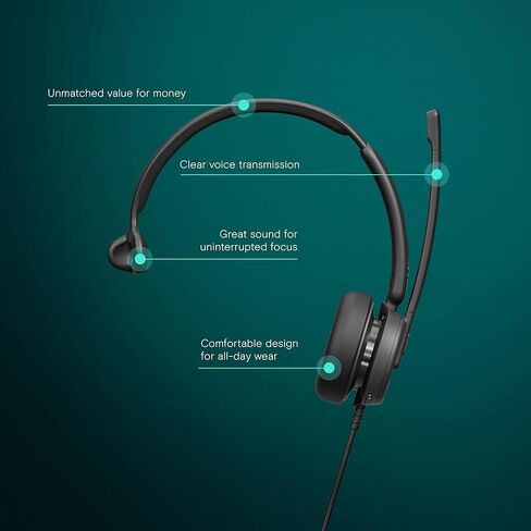 EPOS Impact 460 - Binaural On-Ear Headset with Dual Microphone, Noise Cancellation, USB-C/USB/A Connectivity, Home Office, Plug-and-Play, Zoom, UC in Kuwait