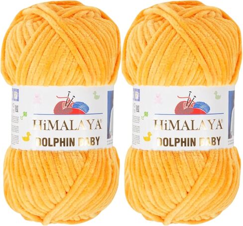 2 عبوة Himalaya Dolphin Baby Yarn-خيوط شنيل الناعمة المخملية لألعاب Amigurumi الفخمة ، وبطانيات الأطفال ، ومشاريع الكروشيه والحياكة المريحة (80345) in Saudi Arabia