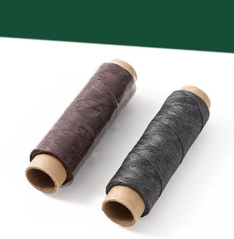 Flat Waxed Thread for Leather Sewing 150D, String Polyester Cord for Leather Craft Stitching Bookbinding Cafts (Green) in Saudi Arabia