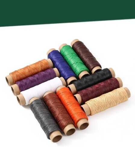 Flat Waxed Thread for Leather Sewing 150D, String Polyester Cord for Leather Craft Stitching Bookbinding Cafts (Green) in Saudi Arabia