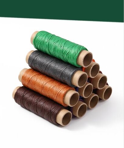 Flat Waxed Thread for Leather Sewing 150D, String Polyester Cord for Leather Craft Stitching Bookbinding Cafts (Green) in Saudi Arabia