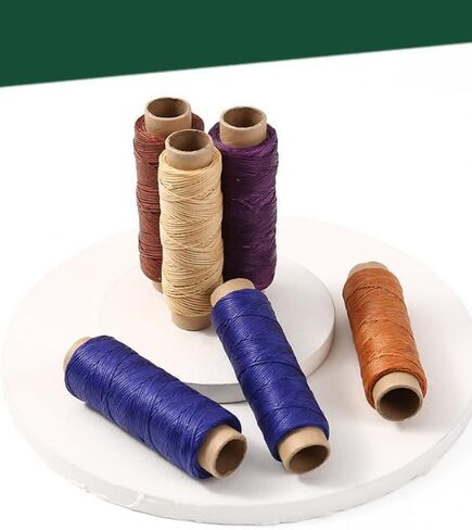 Flat Waxed Thread for Leather Sewing 150D, String Polyester Cord for Leather Craft Stitching Bookbinding Cafts (Green) in Saudi Arabia