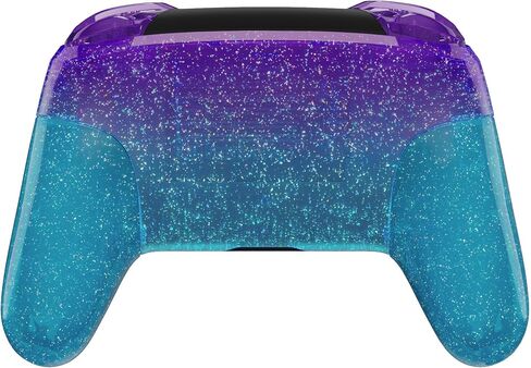 eXtremeRate Faceplate Backplate Handles for Nintendo Switch Pro Controller, Glitter Gradient Translucent Green Blue Replacement Hand Grip Housing Shell for Nintendo Switch Pro -Controller Without in Kuwait