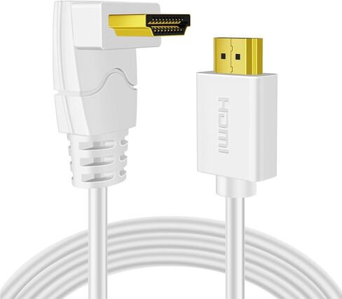 TNP 4K HDMI Cable Right Angle 270 Degree (15FT) - White High Speed 18GBPs HDMI Wire Cord 4K 60Hz HDR 2K 2160p 1080p 1440p 3D ARC/eARC Ethernet for Video Gaming Xbox One X PS 4 Pro & Apple TV HDTV in Saudi Arabia
