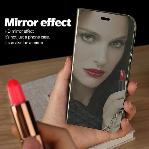 Galaxy S25 Cover Cases Compatible with Samsung S25 Flip Cell Phone Case Clear View Mirror Flip Cover PU Leather with Kickstand Protective Cover for Samsung Galaxy S25 (Black) in Saudi Arabia