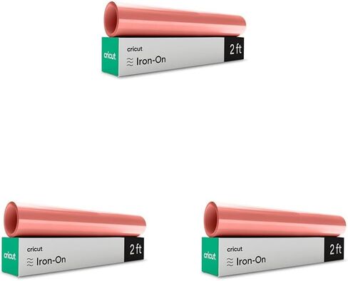 Cricut Everyday Iron On - Coral, 3-Pack of 2ft Rolls (12"x24"), 6ft Total - HTV Heat Transfer Vinyl for Shirts, Apparel, Hats & More - Compatible with Maker & Explore Machines in Saudi Arabia
