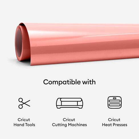 Cricut Everyday Iron On - Coral, 3-Pack of 2ft Rolls (12"x24"), 6ft Total - HTV Heat Transfer Vinyl for Shirts, Apparel, Hats & More - Compatible with Maker & Explore Machines in Saudi Arabia