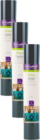 Cricut Everyday Iron On - Coral, 3-Pack of 2ft Rolls (12"x24"), 6ft Total - HTV Heat Transfer Vinyl for Shirts, Apparel, Hats & More - Compatible with Maker & Explore Machines in Saudi Arabia