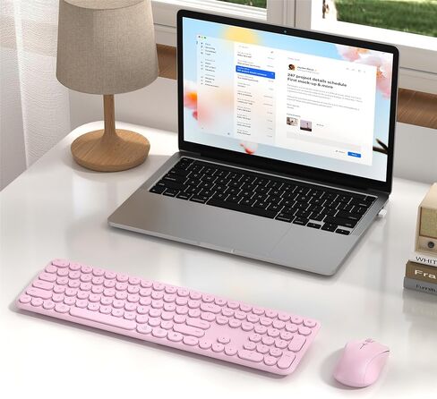 Wireless Keyboard and Mouse Set – MPTOG Full-Sized 110Pcs Slim Round Key Design, Quiet Typing, Adjustable DPI Ergonomic Mouse, Wireless Combo for PC, Mac, Laptop, Tablets(Mint Green) in Saudi Arabia