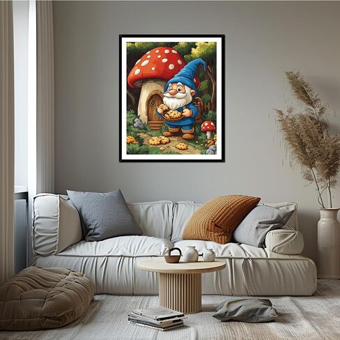 ARNLRDYA Gnome Paint by Numbers for Adults, Gnomes Using Sewing Machine Paint by Number Kits, Gnome Sewing A Quilt Acrylic Painting for Home Decor(16×20inch, Unframe) in Saudi Arabia