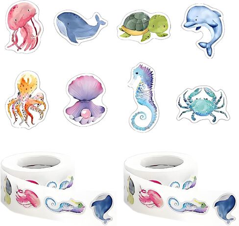 Insect Bug Stickers Rolls - 1000Pcs Small Animal Sticker Ladybird Beetle Butterfly Decals Insect Aesthetics Self-Adhesive Labels for Kids School Prizes Rewards Classroom Teaching. (Ocean) in Saudi Arabia
