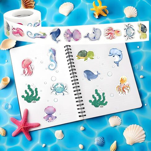 Insect Bug Stickers Rolls - 1000Pcs Small Animal Sticker Ladybird Beetle Butterfly Decals Insect Aesthetics Self-Adhesive Labels for Kids School Prizes Rewards Classroom Teaching. (Ocean) in Saudi Arabia