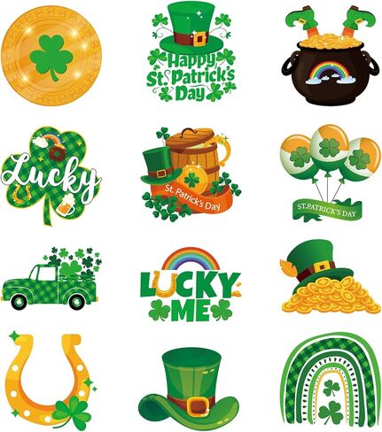 ملصقات يوم 360pcs St. Patrick ، ​​ملصقات Shamrock Lucky Clover Day Day Day for Crafts Scrapbook St Patrick's Day Party Forms Supplies in Kuwait