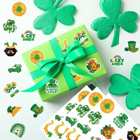 ملصقات يوم 360pcs St. Patrick ، ​​ملصقات Shamrock Lucky Clover Day Day Day for Crafts Scrapbook St Patrick's Day Party Forms Supplies in Kuwait