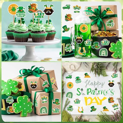 ملصقات يوم 360pcs St. Patrick ، ​​ملصقات Shamrock Lucky Clover Day Day Day for Crafts Scrapbook St Patrick's Day Party Forms Supplies in Kuwait