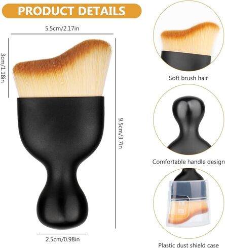 فرشاة السيارة، أداة تنظيف داخلية للسيارة، فرشاة تنظيف السيارة، فرشاة تنظيف الغبار، تصميم منحني، فرش تنظيف الغبار والأوساخ، حجرة المحرك ولوحة القيادة (قطعتان) in Kuwait