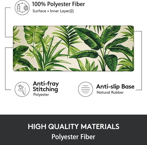 Gaming Mouse Pad, Tropical Leaf-Themed Mouse Pad, Desk Mat, Non-Slip Rubber Base MousePads for Computers Laptop Office School Home Accessories Decor 31.5" x 11.8" in Kuwait